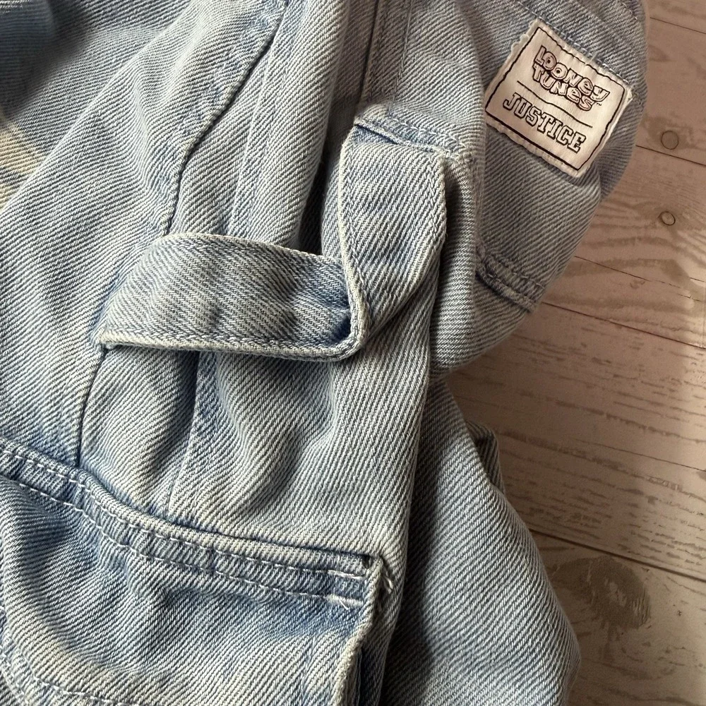Looney Tunes Girl Barrel Jeans Sz 8 Tweety Bugs Bunny Lola Carpenter Cargo Pants